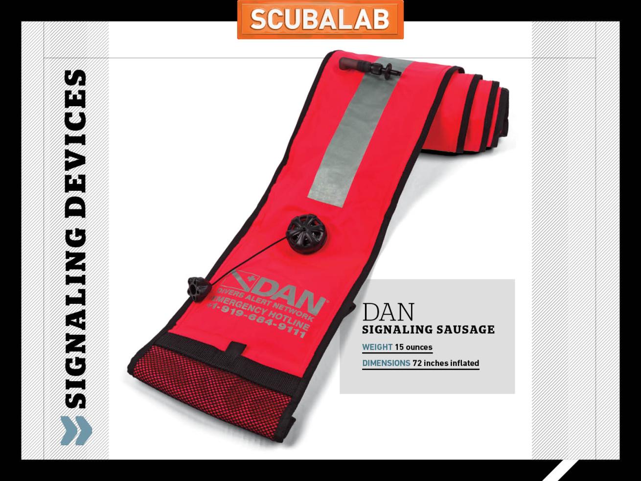 ScubaLab emergency signaling gear DAN Signaling Sausage scuba diver SMB