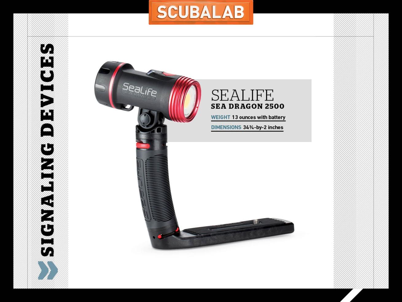 ScubaLab emergency signaling dive gear SeaLife Sea Dragon 2500 light