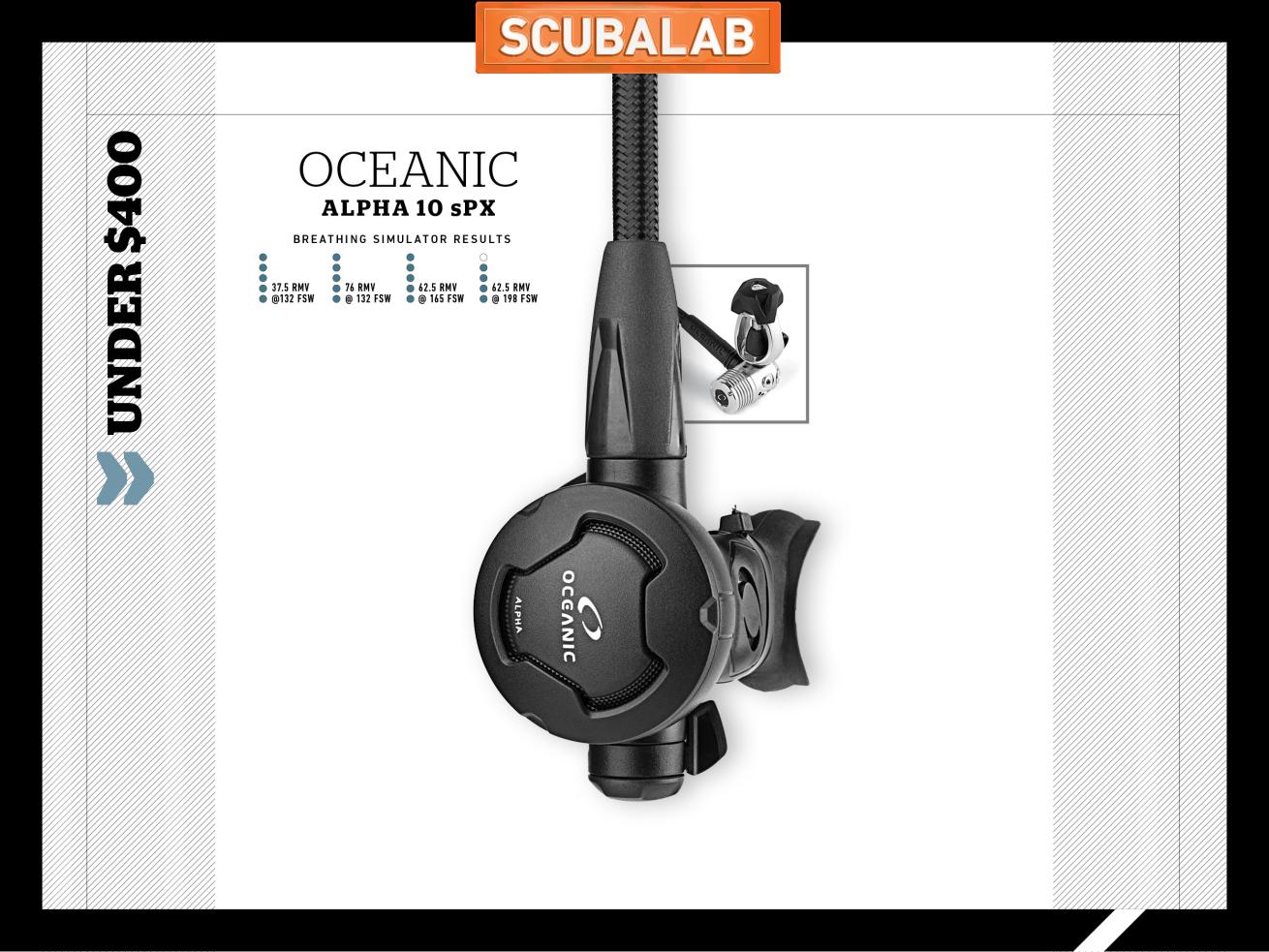 Oceanic Alpha 10 sPX scuba diving regulator ScubaLab reveiw
