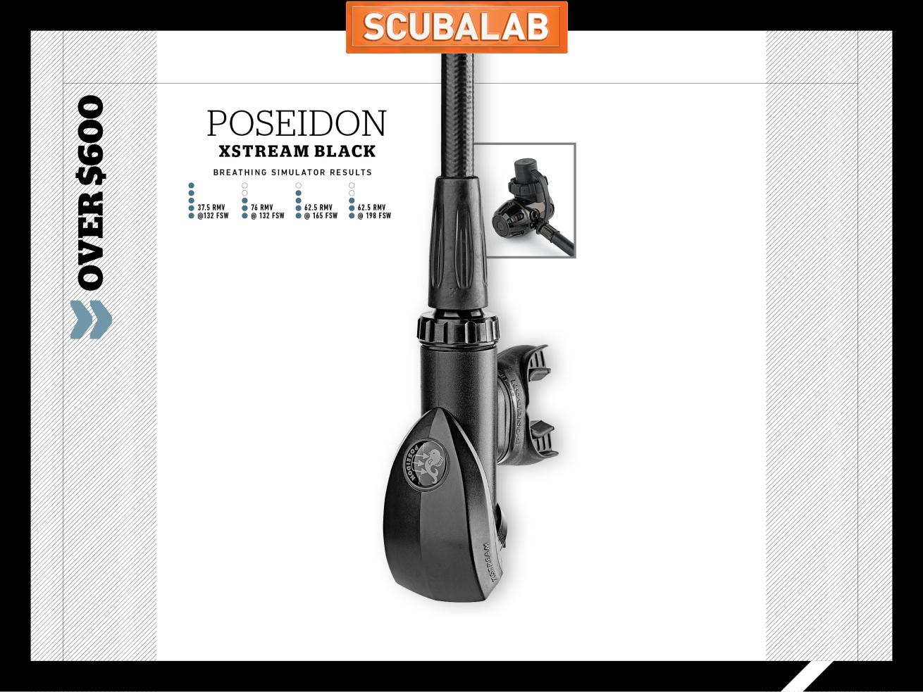 Poseidon Xstream Black scuba diving regulator ScubaLab review