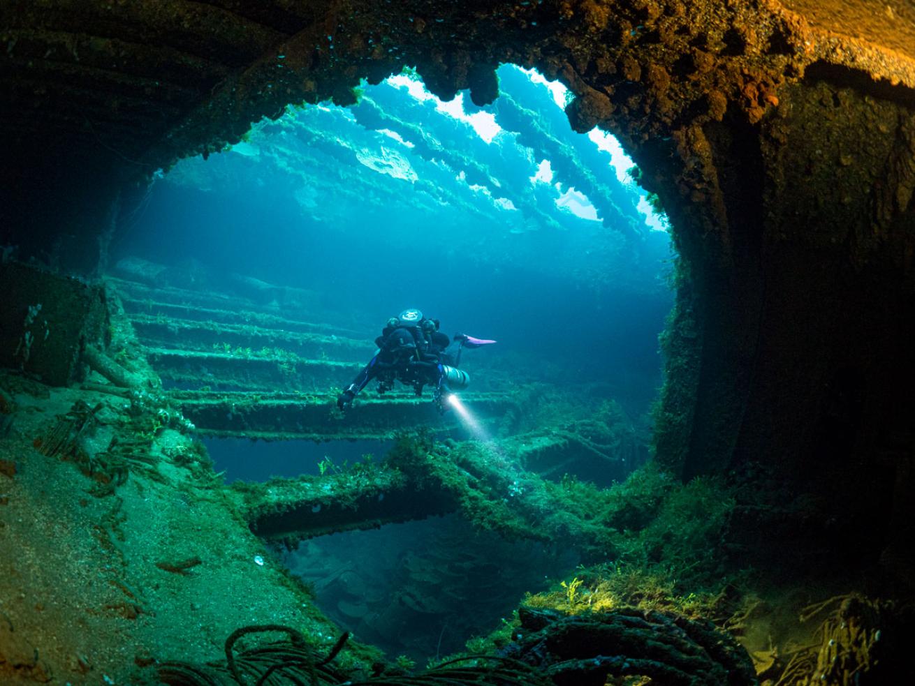 Scuba Diver in Truk Lagoon