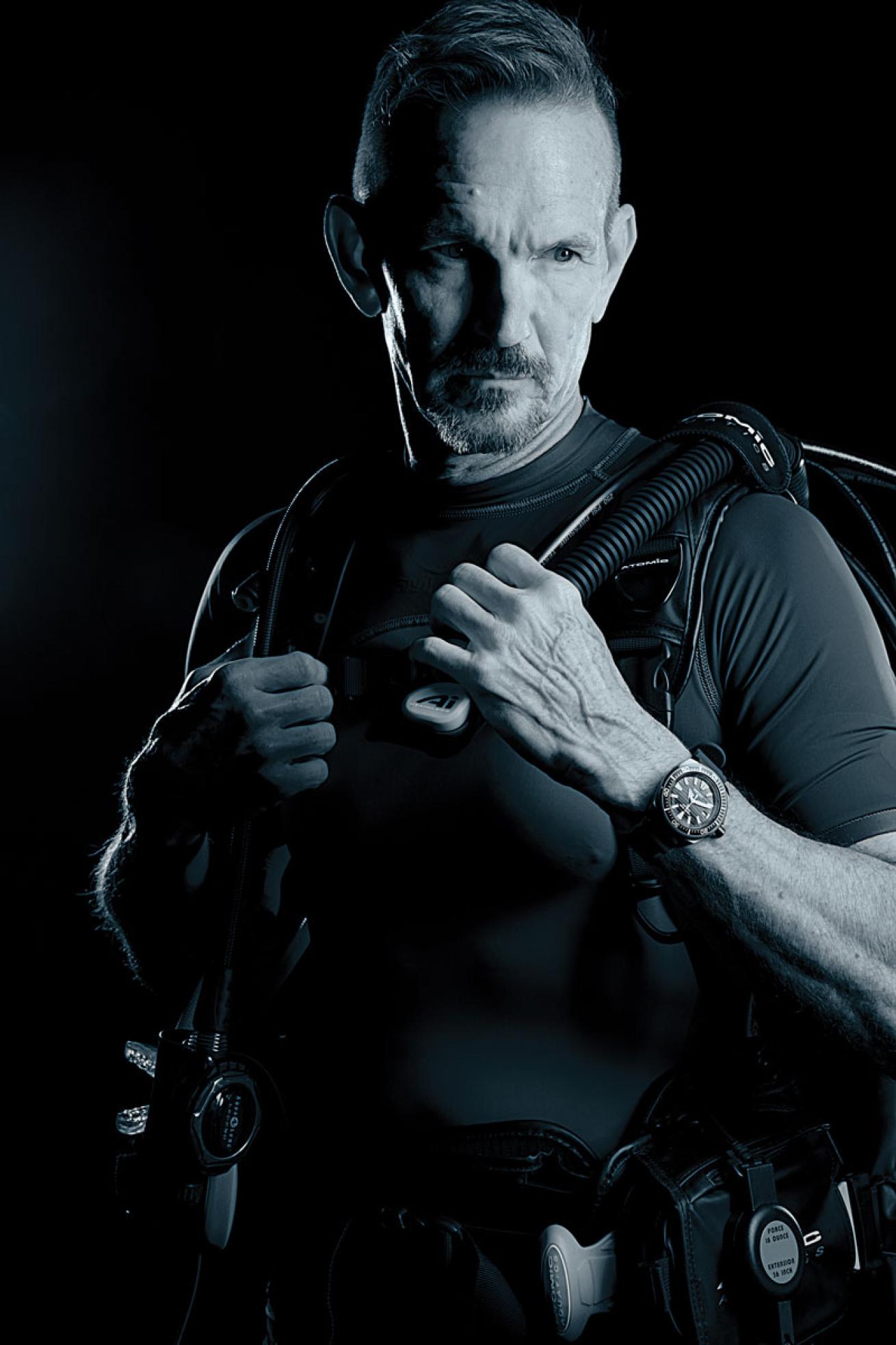 Diver and Seiko Dive Watch