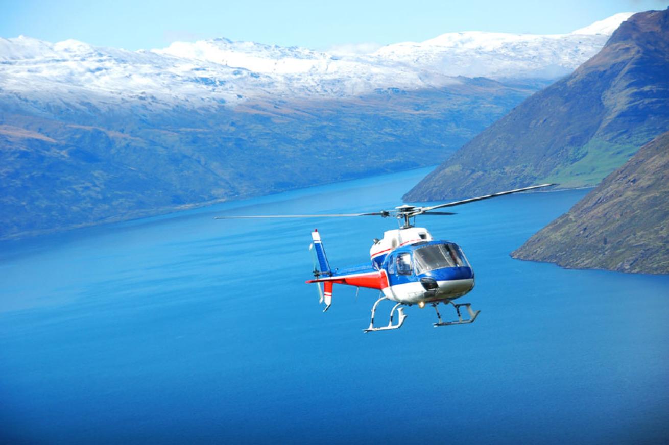 Scuba diving out of a helicopter