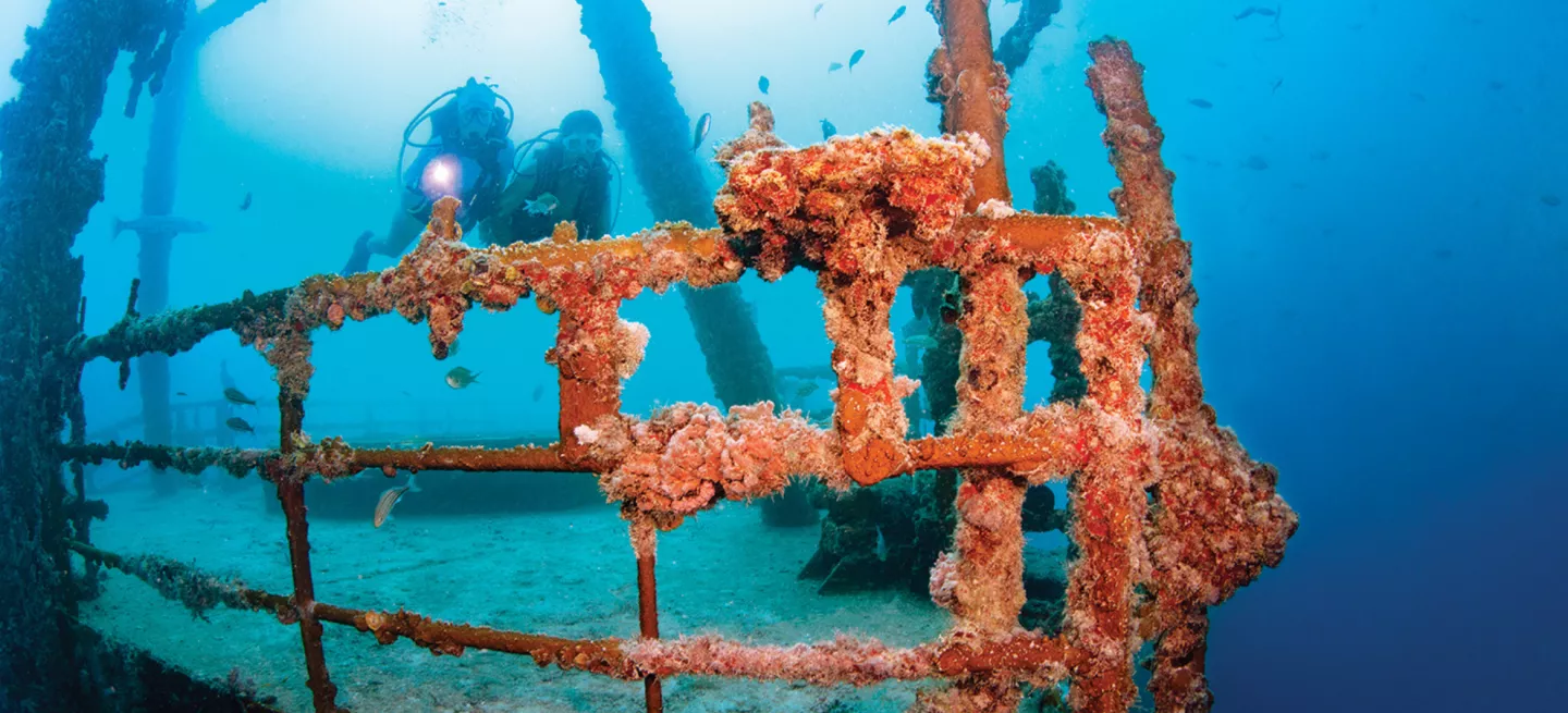 diver on a wreck