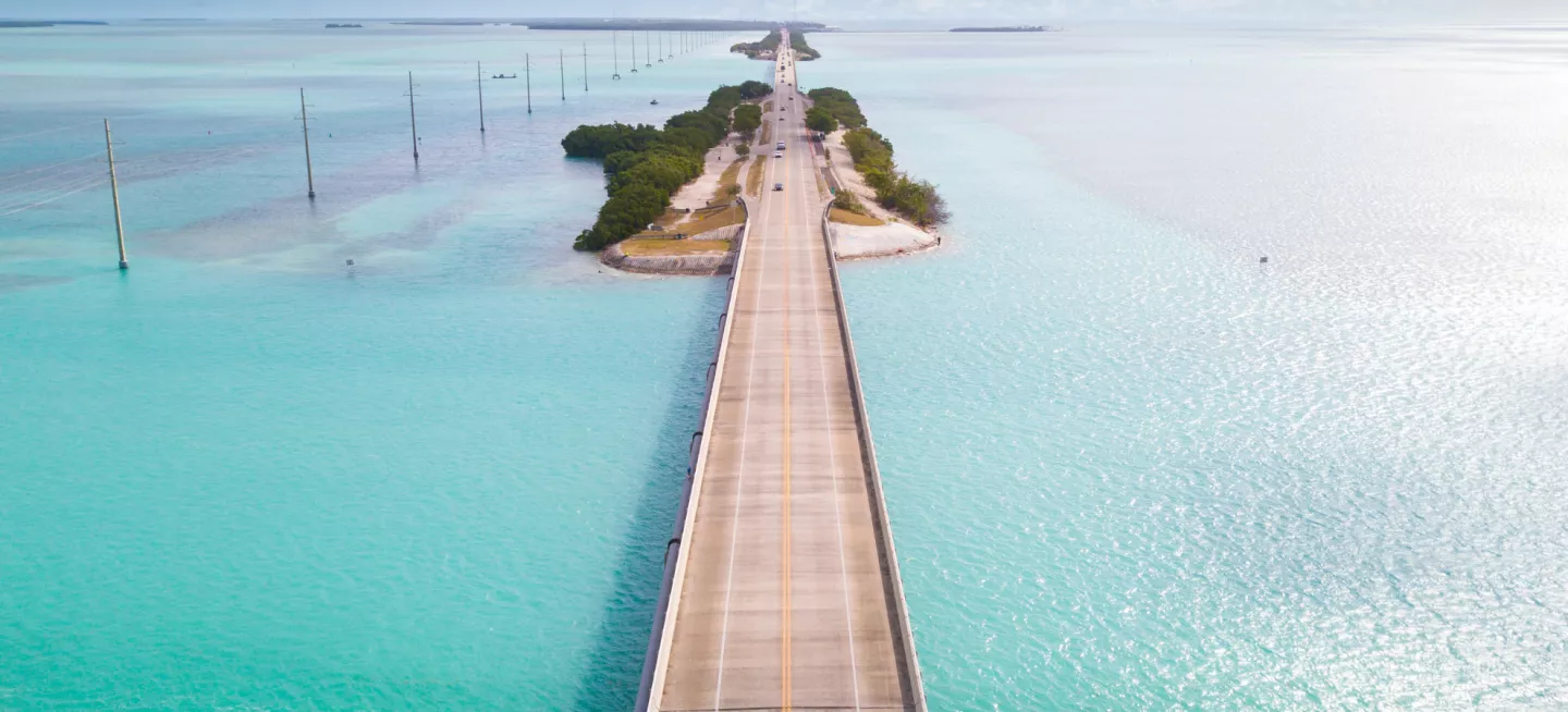 bridge with water either side