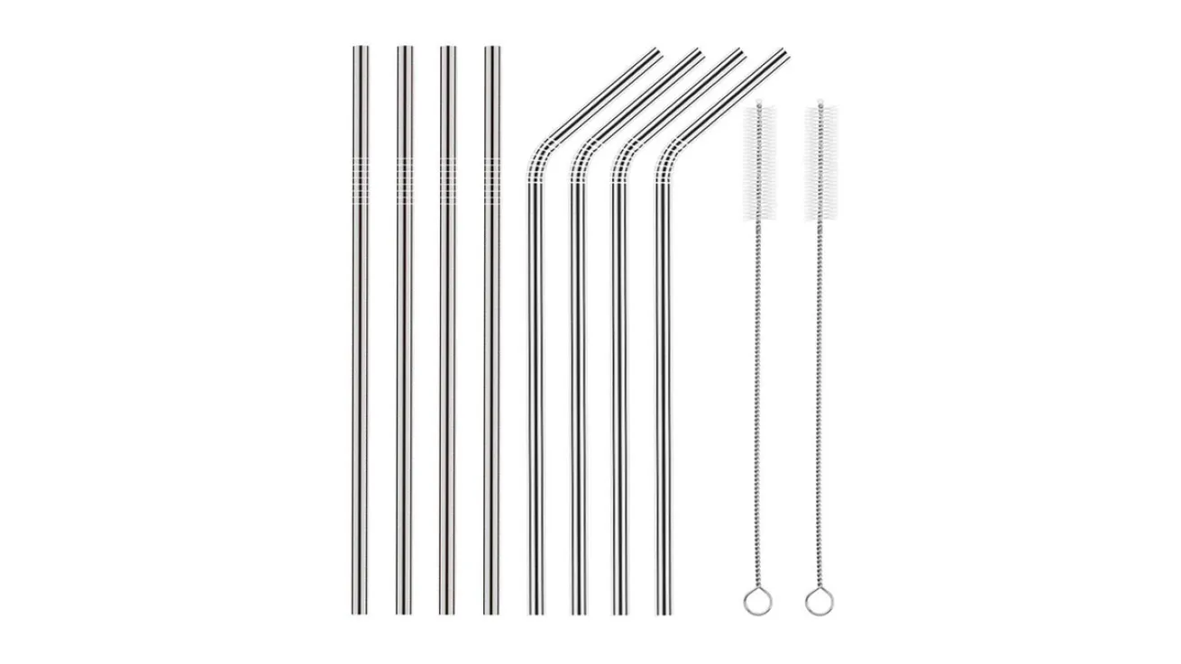 YIHONG Set of 8 Stainless Steel Straws