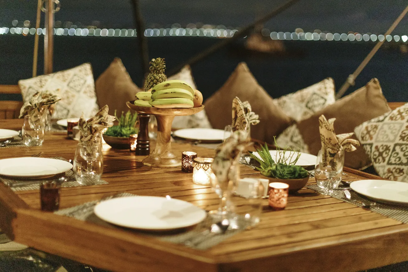 Evening meals are an elaborate affair