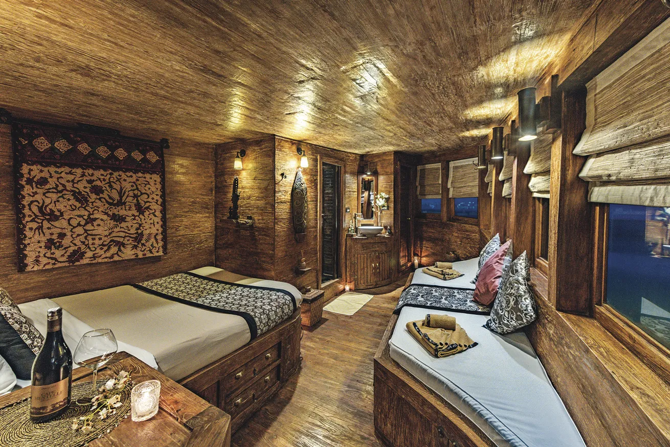 Guest cabins aboard *Arenui* exude opulence