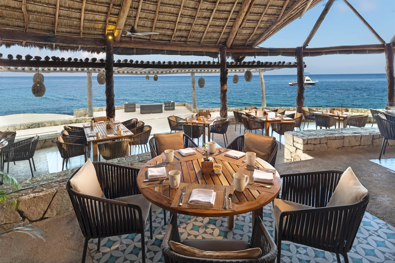 Beach views from El Caribeno, one of the property’s restaurants.