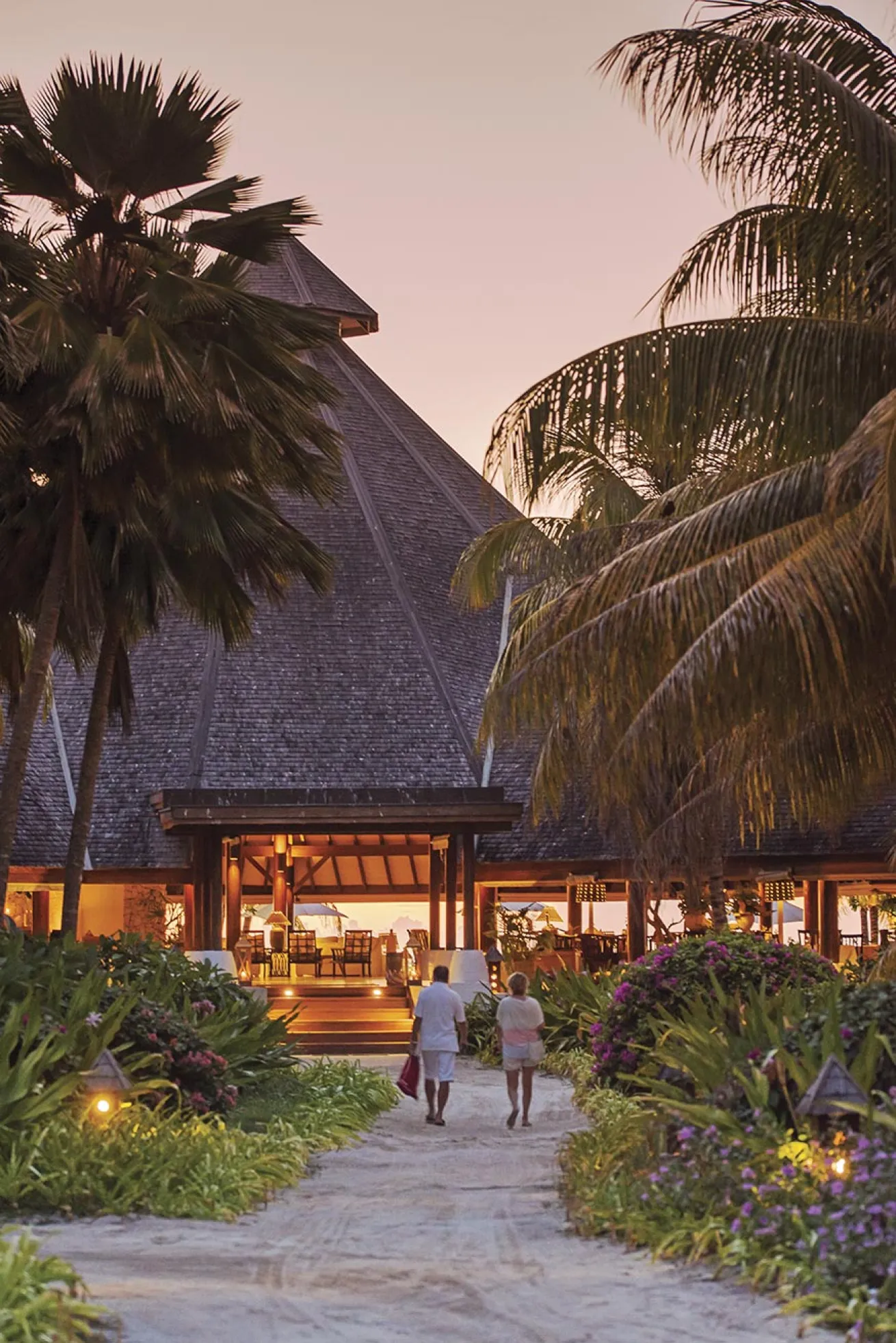 The property's main building is where guests can gather to relax while taking in panoramas of the ocean.

