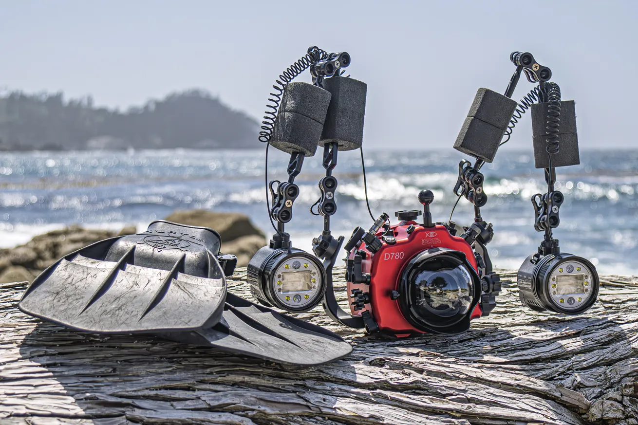 1. Backscatter Hybrid Flashes
2. Isotta Nikon D780 housing
3. Sigma 15mm fisheye with 4.5-inch Mini Dome