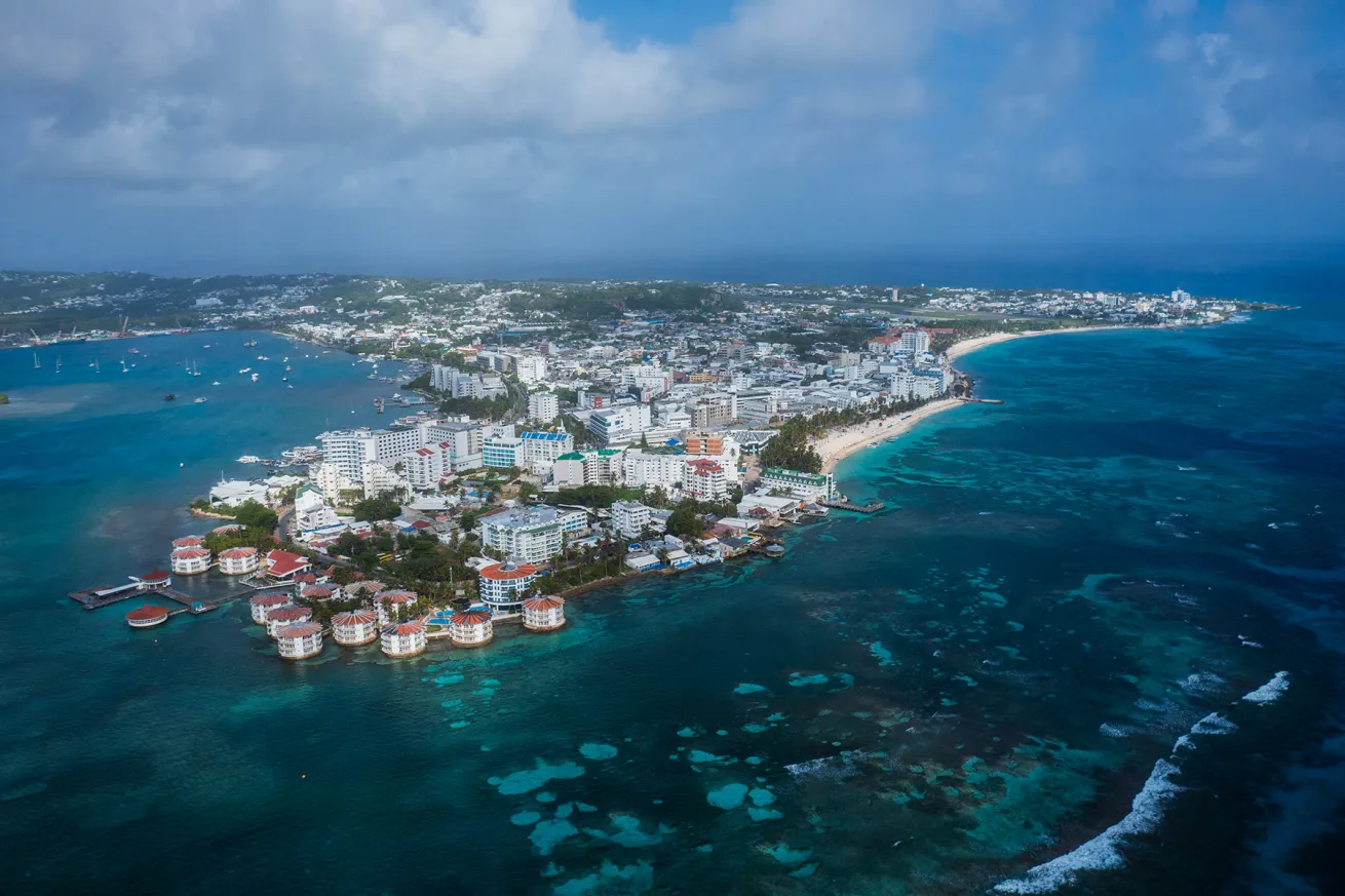 aerial view of san andres island colombia