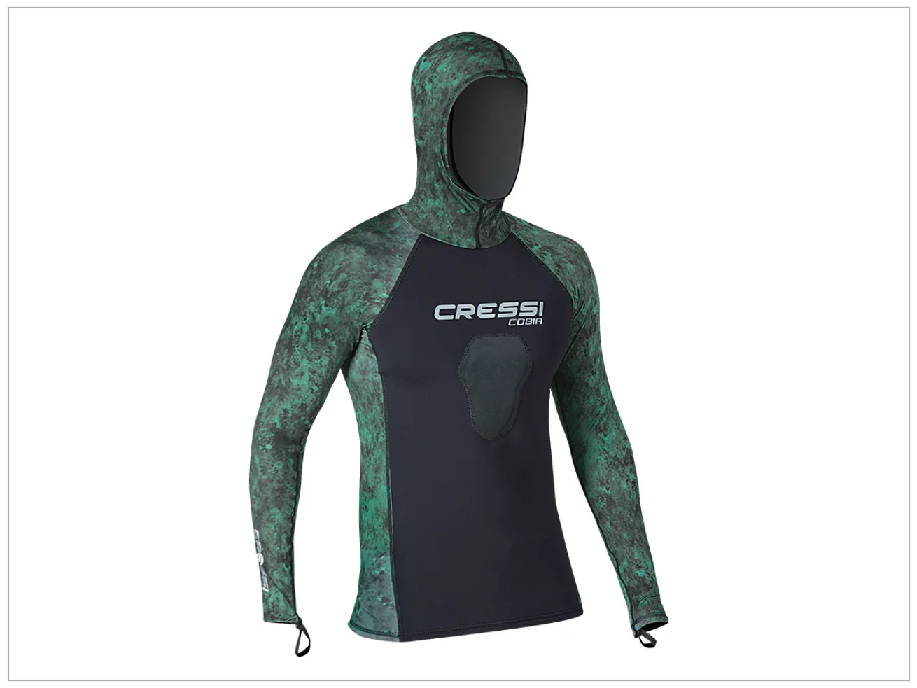 scuba diving Cressi Cobia Blue Hunter Hooded Neoprene Rash Guard