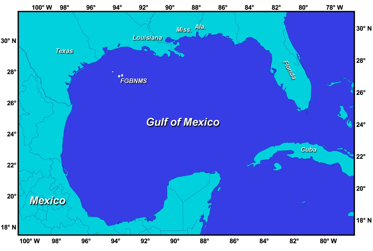 gulf of mexico scuba diving map
