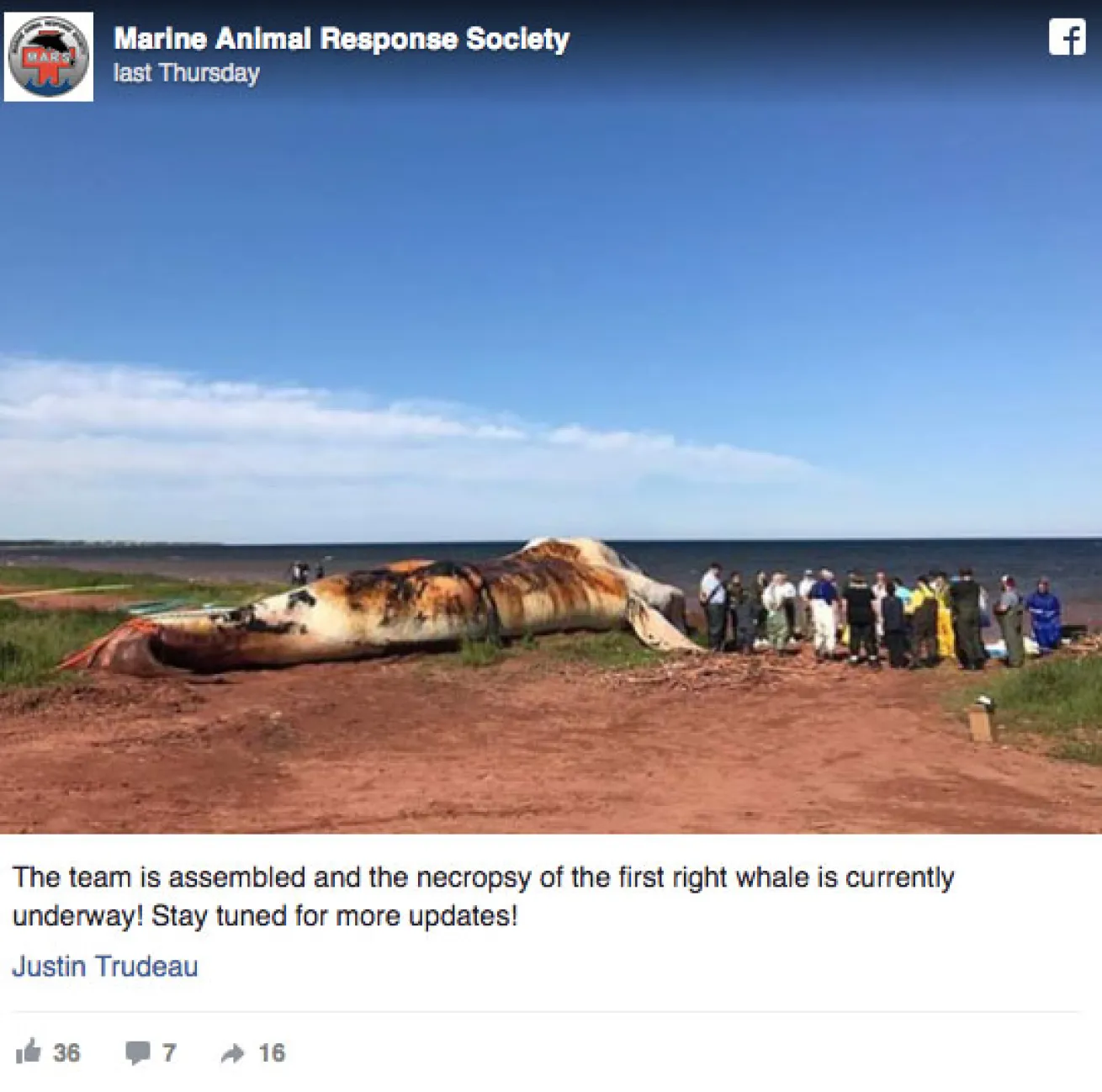 Justin Trudeau FB post