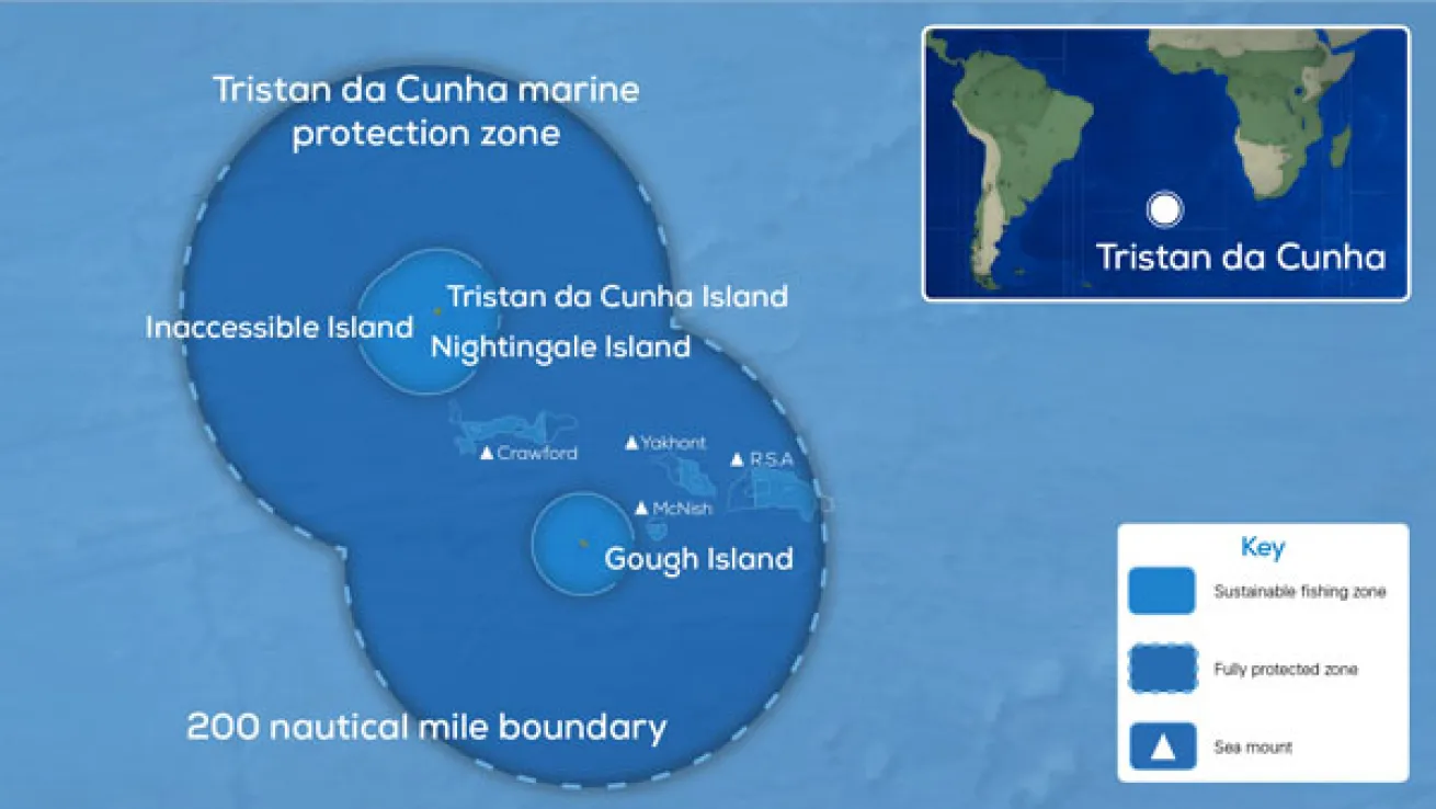 Tristan da Cunha marine protected area map
