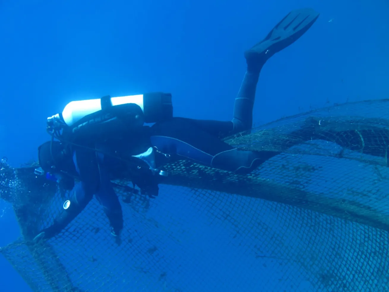 underwater ghost net removal 