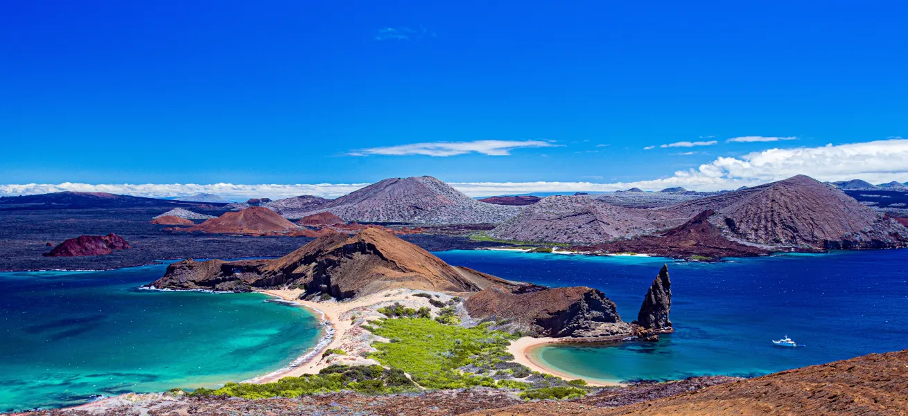 stunning, colorful water meets rigid islands of galapagos