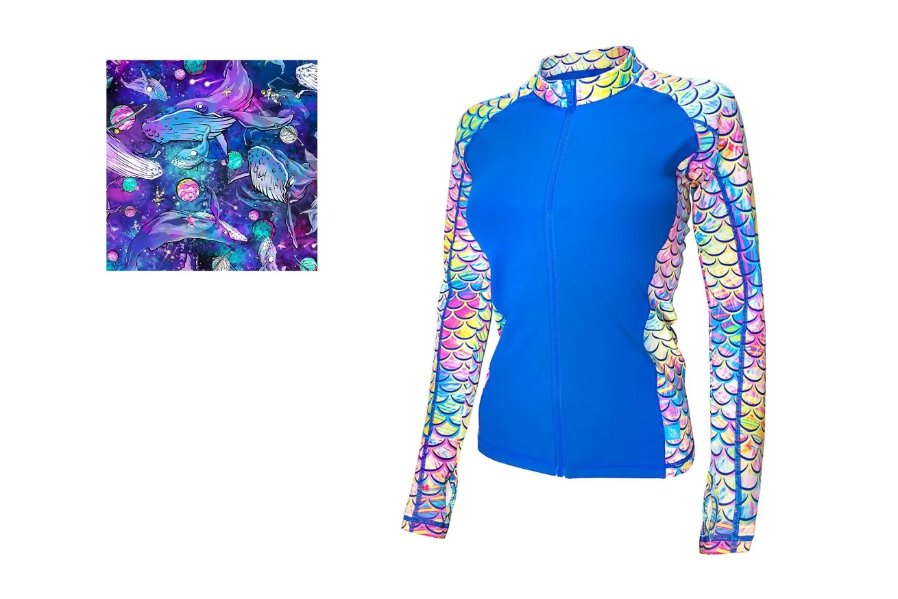 SPACEFISH ARMY ECO-FRIENDLY FULL ZIP-UP RASH GUARD