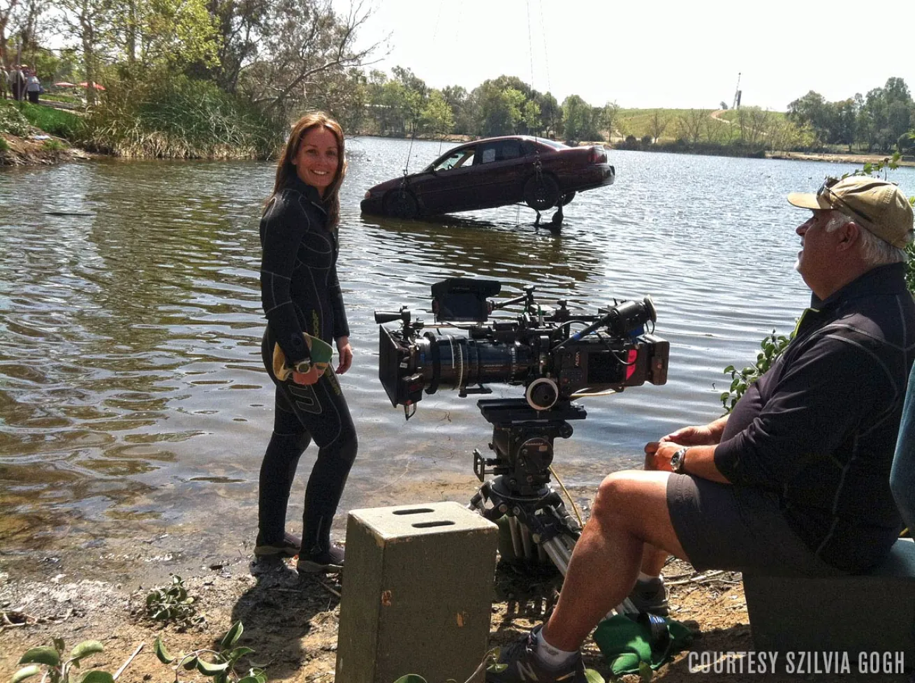 Underwater stuntwoman Szilvia Gogh