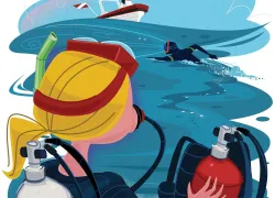 Scuba divers lose the boat